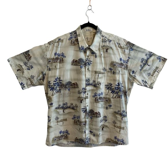Pierre Cardin Mens Size XXL Tropical 2X Short Sleeve Button Up Hawaiian Shirt